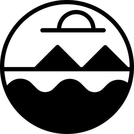 Picture frame in the concept of tourism with a round object on topのイラスト素材