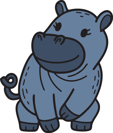 A cute cartoon animal with a big smile on its face. The animal is a giraffe with a long neck and a small headのイラスト素材