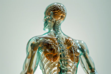 A skeleton is shown in a colorful color. The skeleton is in a very bright and vivid color, which makes it look like it is glowing. The image has a futuristic and otherworldly feel to itの素材