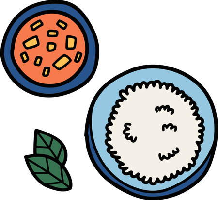 The Delicious Thai food Hand drawn in line styleのイラスト素材