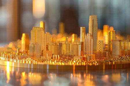 the Gold and stock charts in the concept of investmentの素材