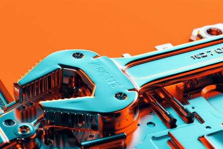 a Engineer's wrench in electronic styleの素材