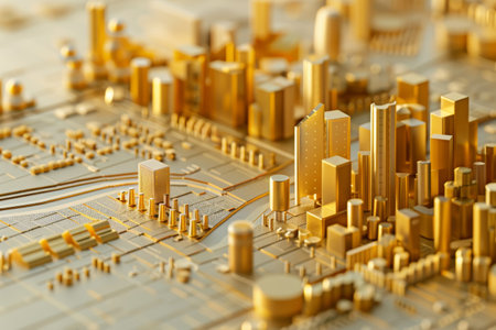 the Gold and stock charts in the concept of investmentの素材