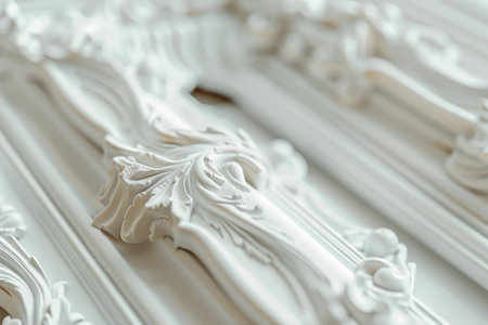 A white frame with a shadow on it. The frame is ornate and has a flower designの素材