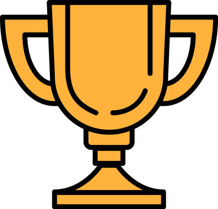 A trophy cup with a black background. The trophy cup is a symbol of achievement and success. It is a simple design with a black background, but it conveys a sense of pride and accomplishmentのイラスト素材