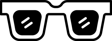 A pair of sunglasses with black frames. The sunglasses are not in useのイラスト素材
