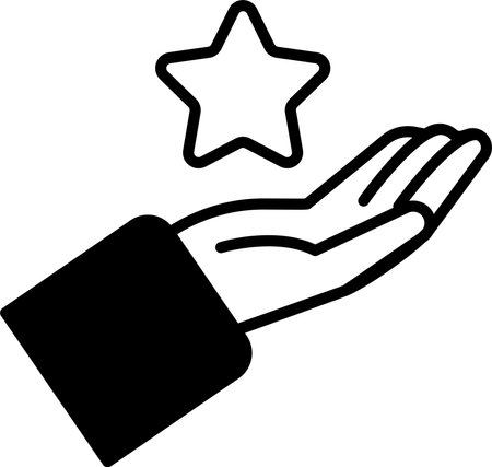 A hand holding a star. Concept of hope and positivityのイラスト素材