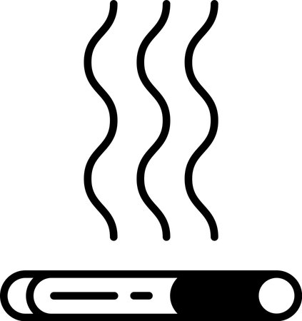 A black and white drawing of a cigarette with smoke coming out of it. Concept of danger and the harmful effects of smokingのイラスト素材