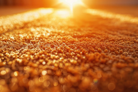 A carpet with a sun shining on itの素材
