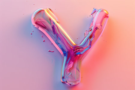 The letter Y is orange and has a shiny, metallic appearance. It is the third letter of the alphabet and is often used in words to convey a sense of strength or determinationの素材