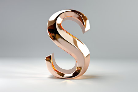 The letter R is made of gold and has a shiny, metallic appearance. It is a large, bold letter that stands out against the white background. The gold color gives the letter a luxurious and elegant feelの素材