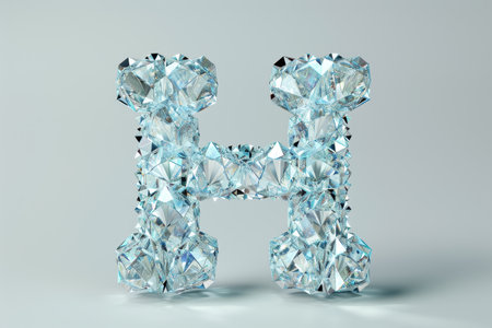 A large diamond with the letter "I" on top of it. The diamond is surrounded by smaller diamonds, creating a sparkling and elegant effect. Scene is one of luxury and sophistication with Generative AIの素材