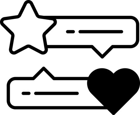 A black and white image of a star and a heart. The star is on the left side of the image and the heart is on the right side. Concept of positivity and appreciation, as the starのイラスト素材