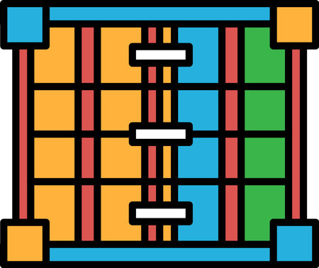 a Cargo container icon in line styleのイラスト素材