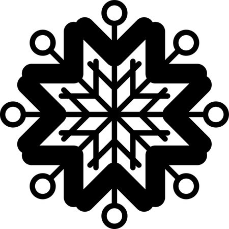 A snowflake with a background. The snowflake is made up of many small circles. The circles are arranged in a way that creates a sense of movement and energyのイラスト素材