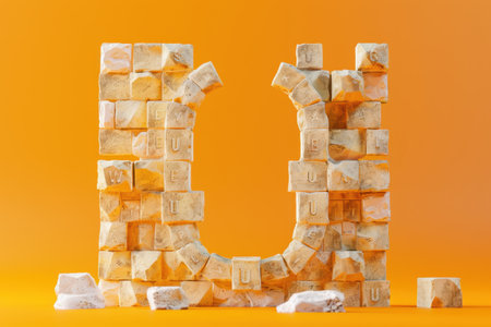 A castle made of bricks with a archway with Generative AIの素材