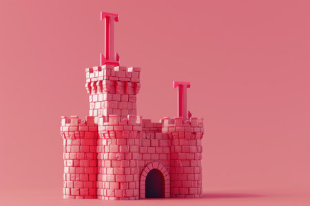 A tower of colorful blocks with the letter I on top. The blocks are made of candy and are arranged in a way that creates a playful and whimsical scene with Generative AIの素材