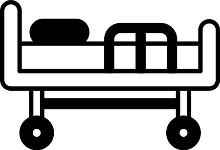 The Illustration of a patient bed in line style.のイラスト素材