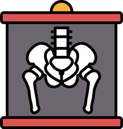 A X-ray skeleton illustration in line art style in line art styleのイラスト素材