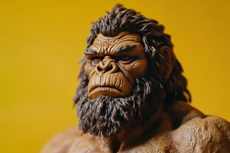 A large, bearded man with a menacing look on his face. He is angry or frustrated with Generative AIの素材