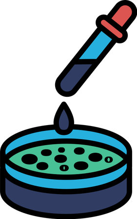 Illustration of a scientific petri dish in line art style.のイラスト素材