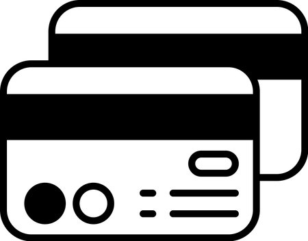 Two credit cards in a line style.のイラスト素材