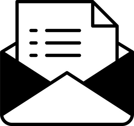 A envelope with a piece of paper insideのイラスト素材