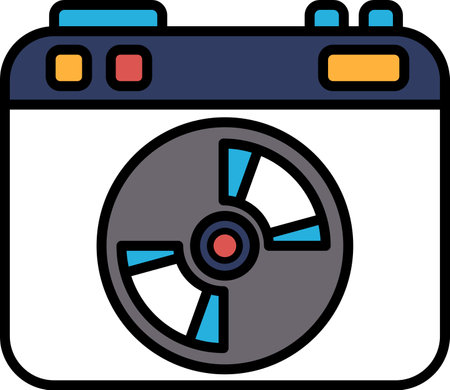 Illustration of a digital camera in line art style.のイラスト素材