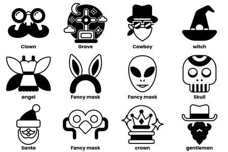 Set of illustrations in a party concept in a line style.のイラスト素材