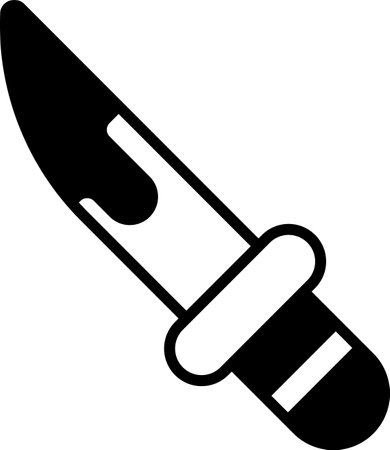 A toy knife with a handle in line style.のイラスト素材