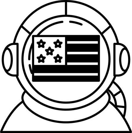 A cartoon astronaut with a helmetのイラスト素材