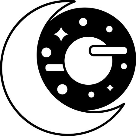 A white and black drawing of a planet with a sun and a moonのイラスト素材
