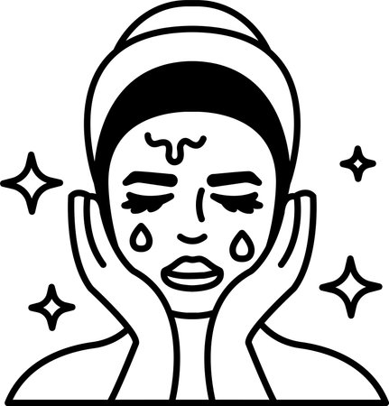 A woman is crying and has her hands on her faceのイラスト素材