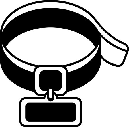 A black and white collar with a tagのイラスト素材