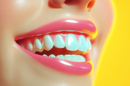 A woman with a bright smile and white teethの素材