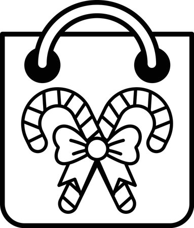 A bag with a bow and candlesticksのイラスト素材