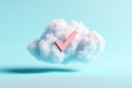 A cloud with a check mark on itの素材