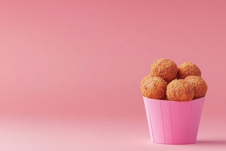 A bowl of food with balls in itの素材