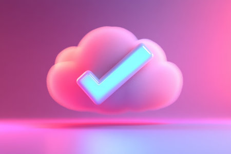 A cloud with a check mark on itの素材