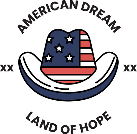 A cowboy hat with the American flag on itのイラスト素材