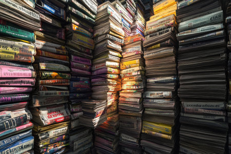 A stack of books with the word "jungle" on the top. The books are piled high and are of different sizesの素材