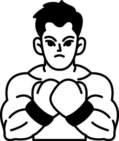 A man with a glove on his left hand and a glove on his right handのイラスト素材