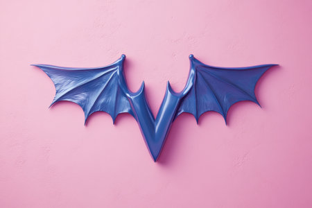 A colorful winged creature with a V on its backの素材