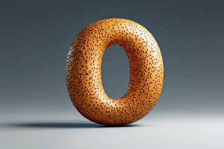 A doughnut shaped like the number 0の素材