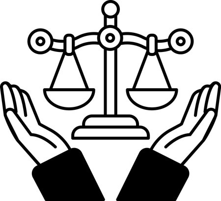 A cartoon image of two hands holding a scaleのイラスト素材