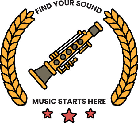 A musical instrument with a leafy borderのイラスト素材