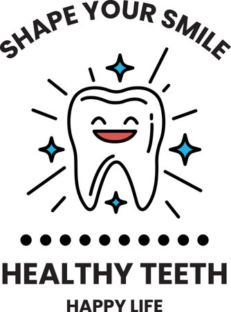 Illustration in concept of Dental Clinic and Dentist in line styleのイラスト素材