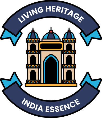 An illustration in the concept of Indian Tourism and Culture in line styleのイラスト素材