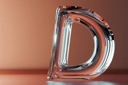 A gold letter D is sitting on a tableの素材