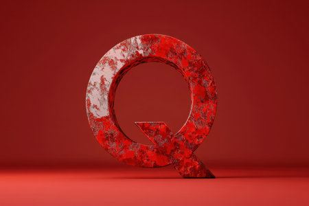 A red Q is made out of blocksの素材